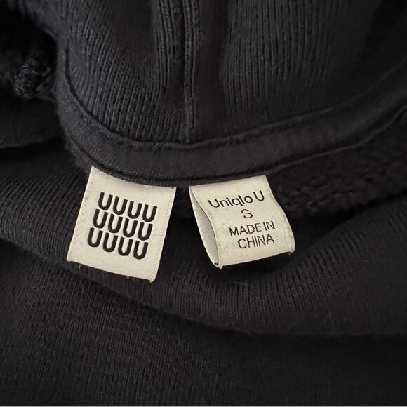 Uniqlo U Sweatshirt Dress S Navy Blue Long Sleeve Turtleneck Minimalist Pockets - Picture 9 of 13